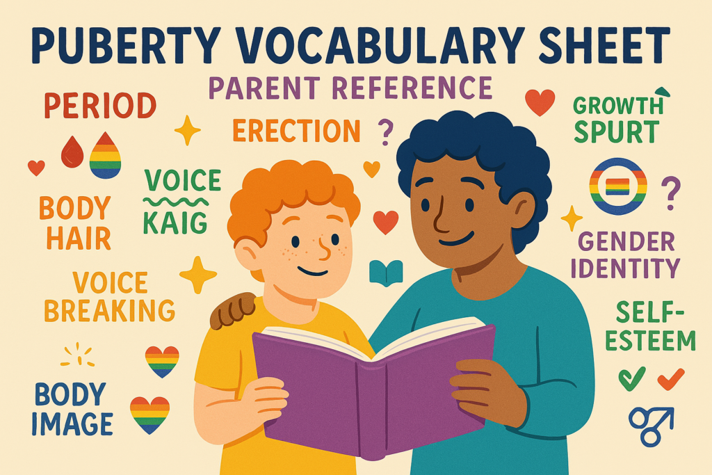 Puberty Vocabulary Sheet