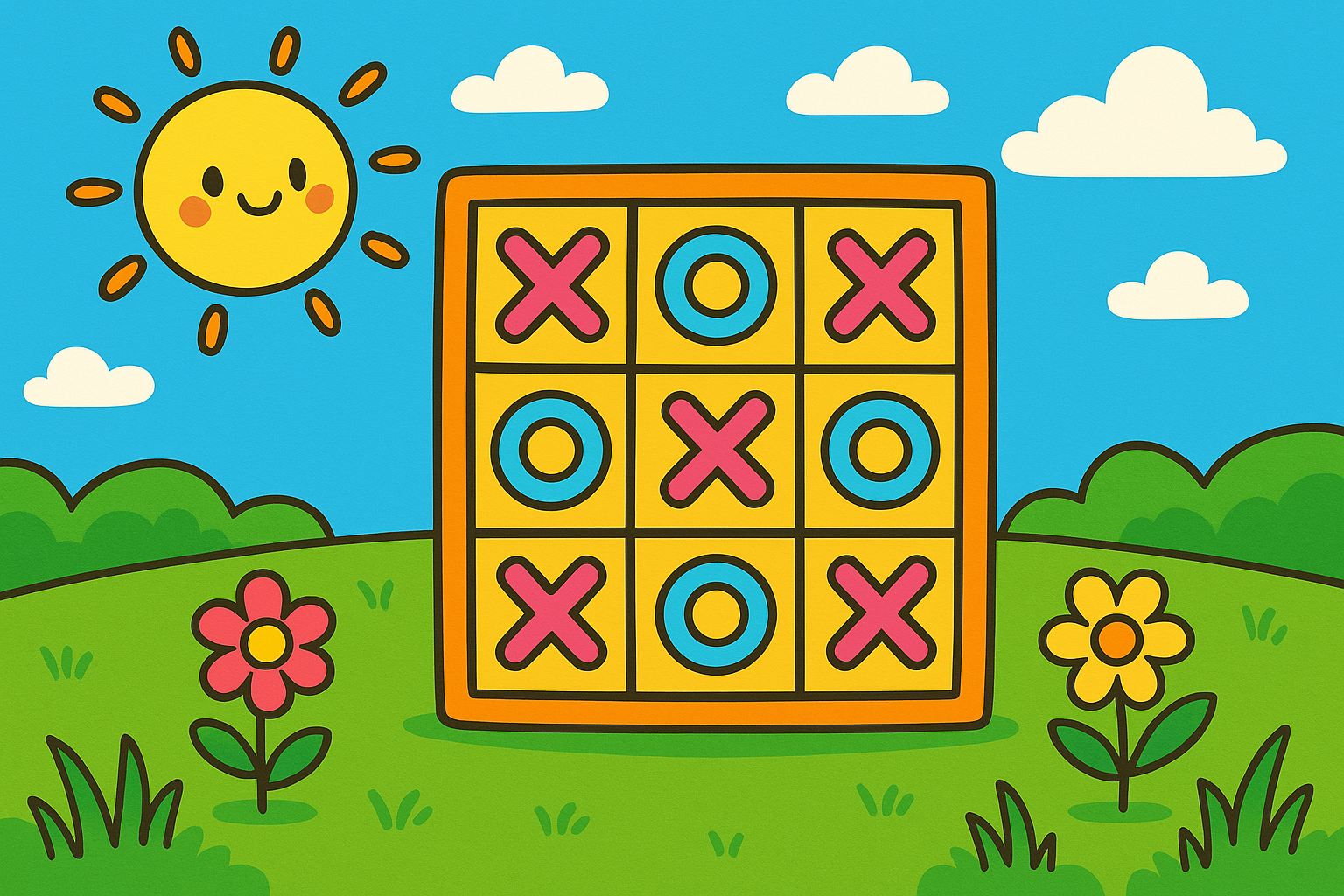 Noughts and crosses is a fun game that sharpens logical thinking and strategy skills.