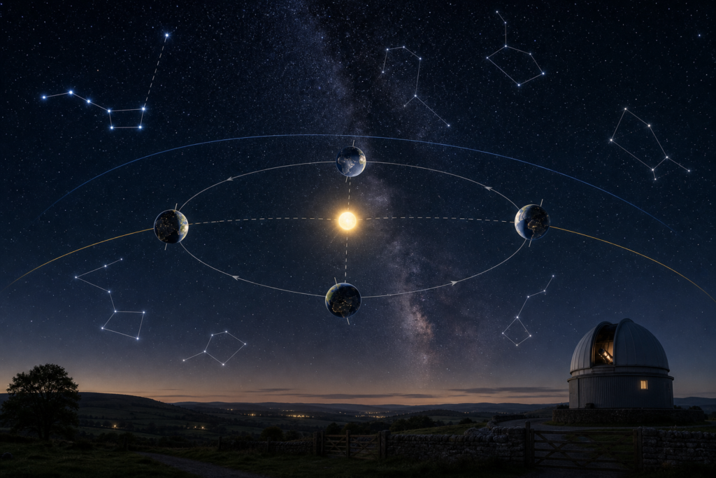 Why the Night Sky Changes: Earth’s Yearly Journey Through the Stars Why the Night Sky Changes: Earth’s Yearly Journey Through the Stars
