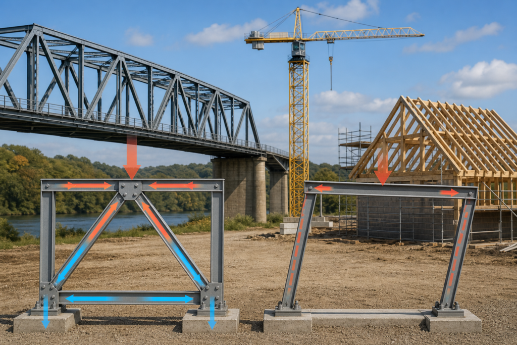 Why Triangles Make Bridges, Towers and Roofs Strong
